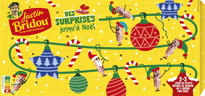 calendrier avent saucisson Justin Bridou